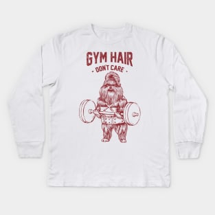 Gym hair don't care shih tzu Kids Long Sleeve T-Shirt